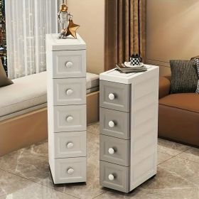 White 15cm 591in Wide 5 Drawer Mesh Storage Cabinet Narrow Durable Plastic Multi Layer Organizer Space Saving Storage Unit for Shop Studio Home E