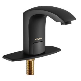 VEVOR Touchless Bathroom Sink Faucet, Automatic Motion Sensor Restroom Toilet Faucet with Hole Cover Plate, Battery Operated