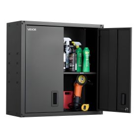 VEVOR Metal Wall Cabinet, 30W x 12.2D x 30H Inch, Steel Floating Hanging Storage Cabinet with Locking Doors and Adjustable Shelf for Garage, Base