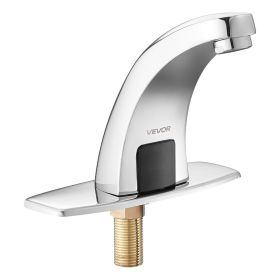 Touchless Bathroom Sink Faucet, Automatic Motion Sensor Restroom Toilet Faucet with Hole Cover Plate, Battery Operated (Default: Default)